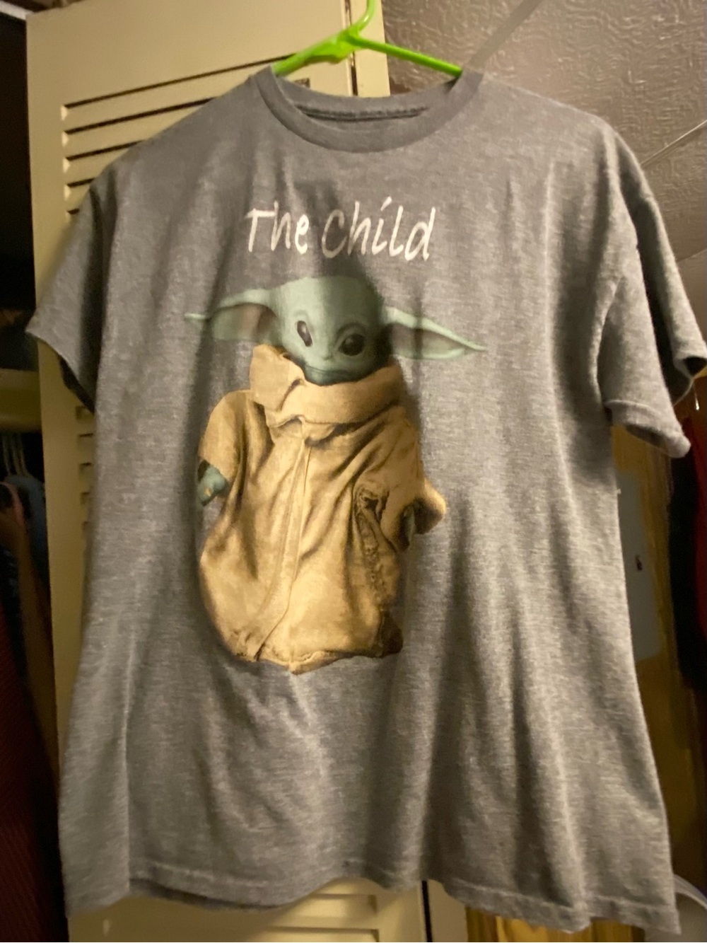 Star Wars Grey Tee with The Child Graphic and Green Head